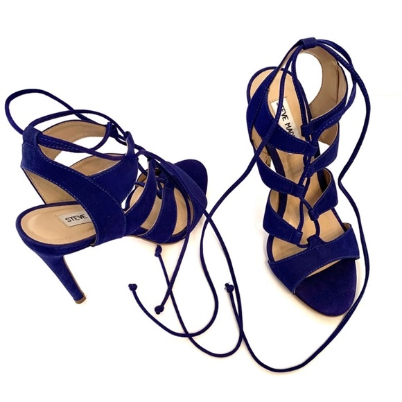 STEVE MADDEN Sandalia Blue Strap Sandal Heels - Picture 7 of 8